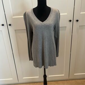 DKNY Charcoal Long Sleeve V-Neck Sweater